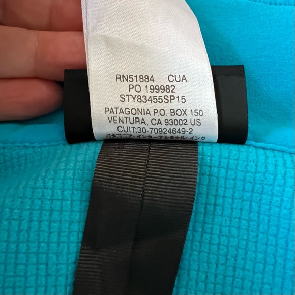 PATAGONIA Polartec Adze Full Zip Jacket W/ Logo Teal Blue - Picture 11 of 12